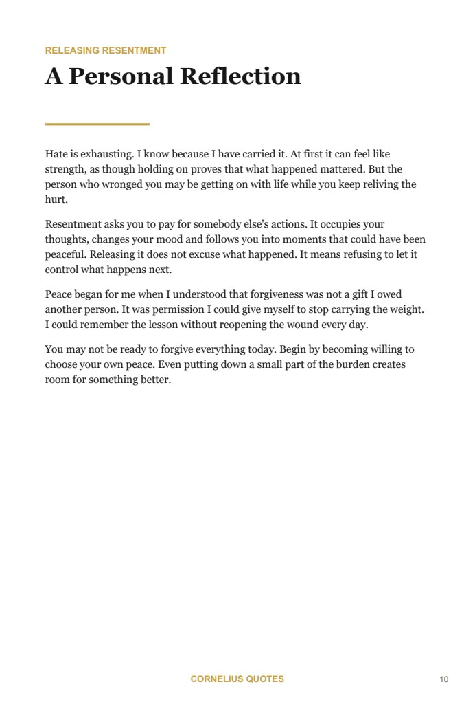 Reflection reading page from the journal