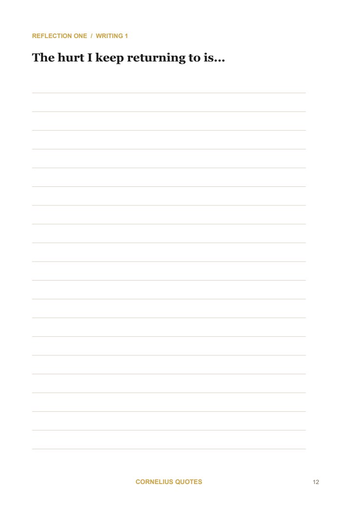 Writing page from the guided journal